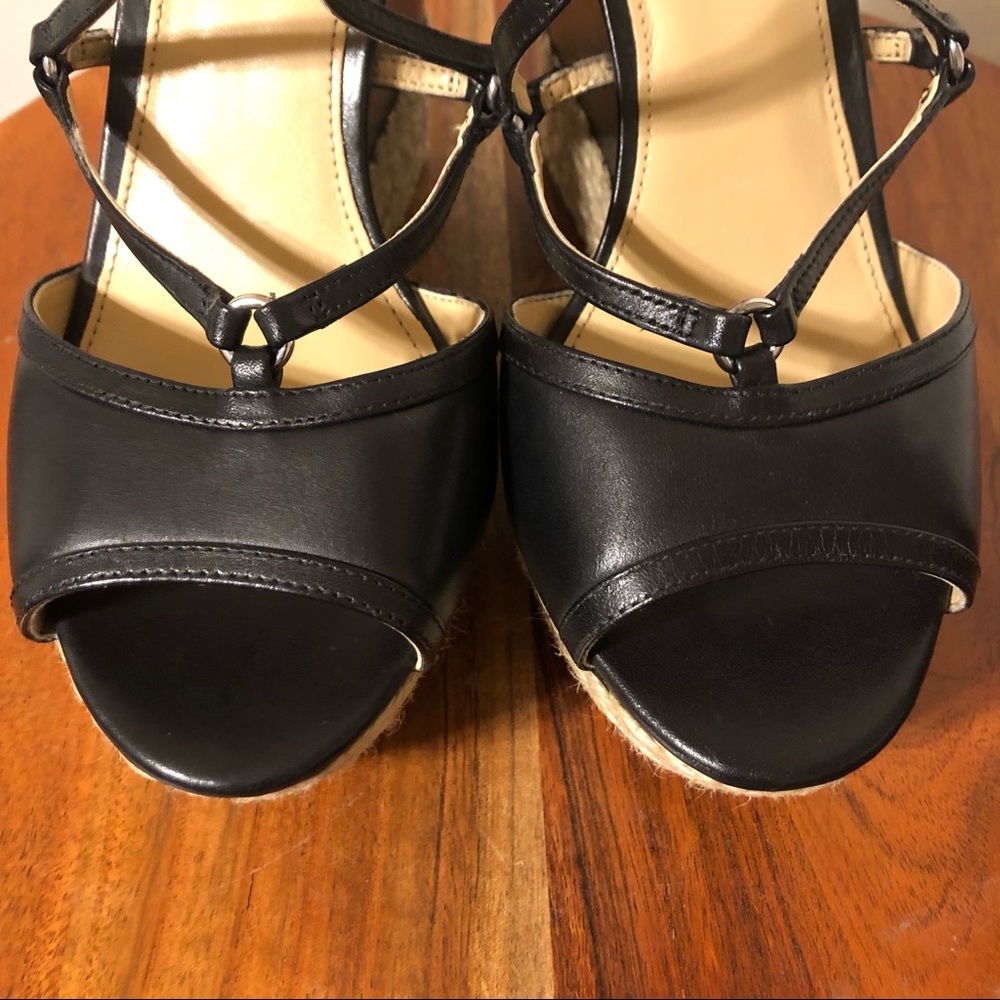 Michael Kors Black Espadrille Wedge Size 7.5 274 - Picture 3 of 9